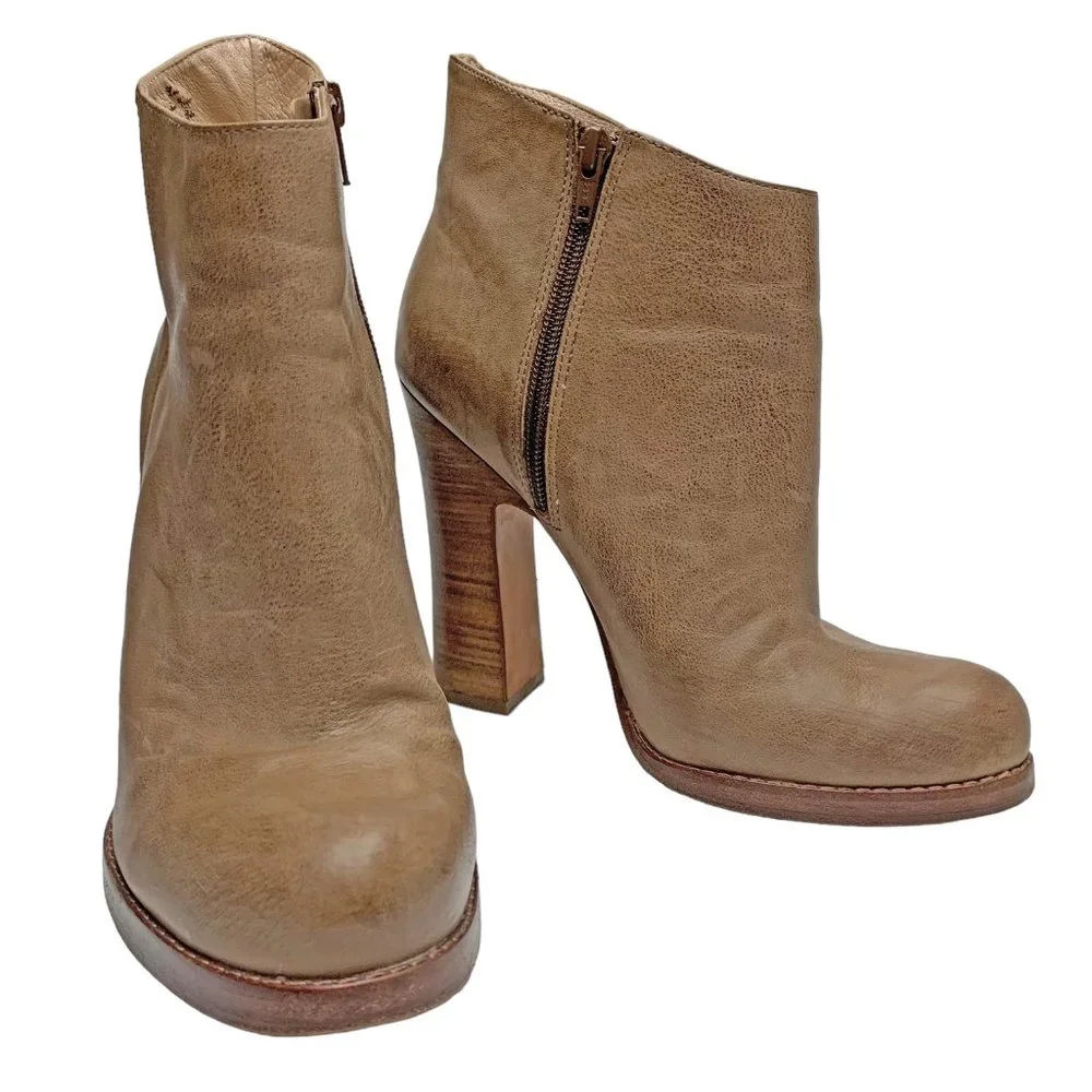 JEAN MICHEL CAZABAT Lois‎ Distressed Leather Chunky Booties